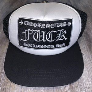 Chrome Hearts Hat Trucker White F*CK CH Hollywood
